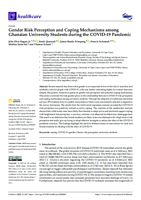 (PDF) Gender Risk Perception and Coping Mechanisms among Ghanaian ...