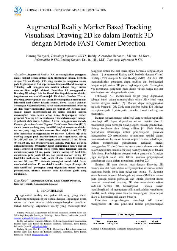 (PDF) Augmented Reality Marker Based Tracking Visualisasi Drawing 2D ke ...