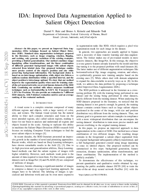 (PDF) IDA: Improved Data Augmentation Applied to Salient Object Detection
