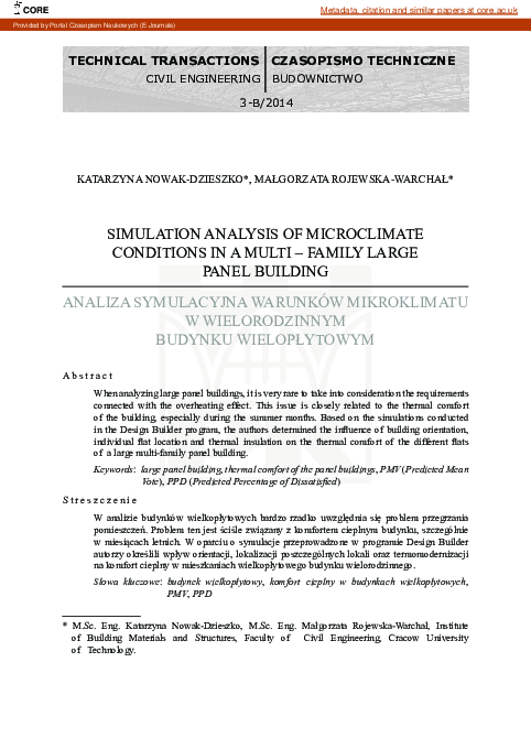 (PDF) Simulation analysis of microclimate conditions in a multi ...