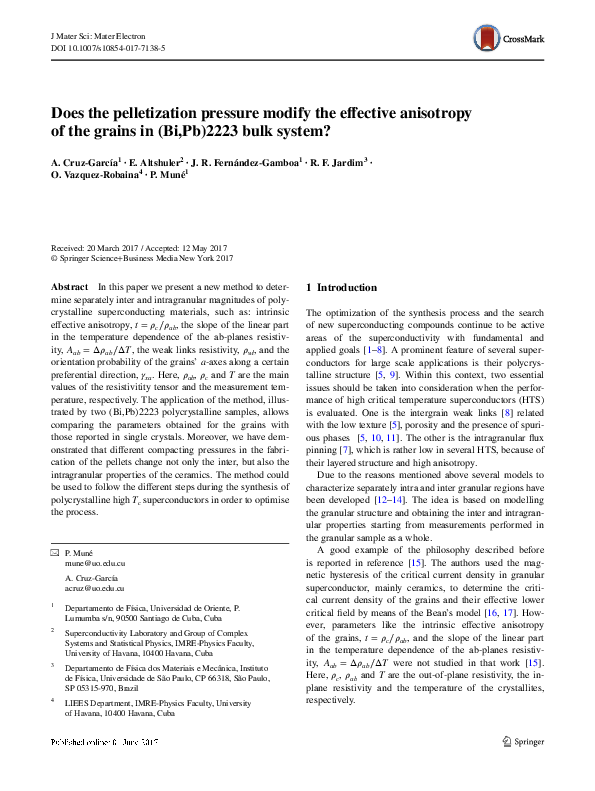 (PDF) Does the pelletization pressure modify the effective anisotropy ...