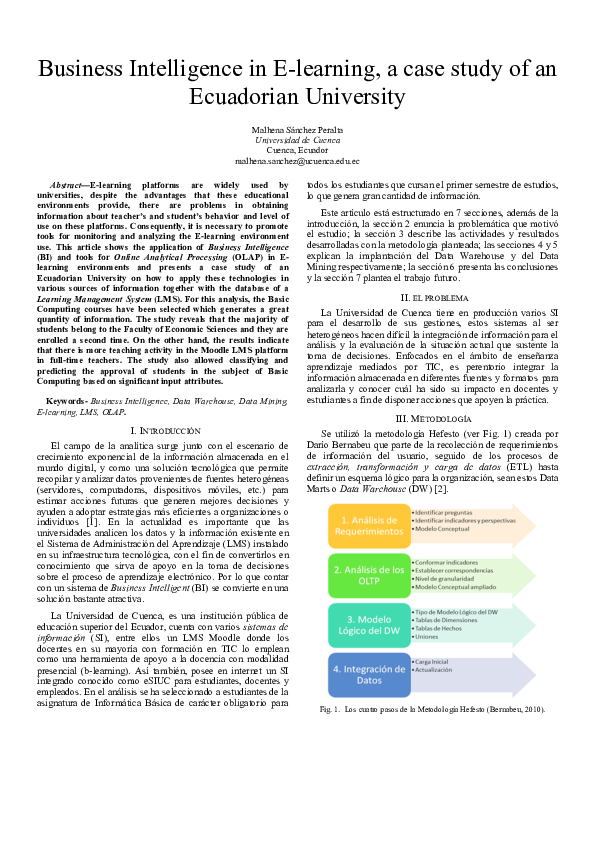 (PDF) Business Intelligence in E-Learning, a Case Study of an ...