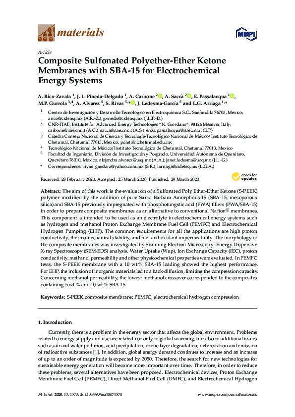 (PDF) Composite Sulfonated Polyether-Ether Ketone Membranes with SBA-15 ...