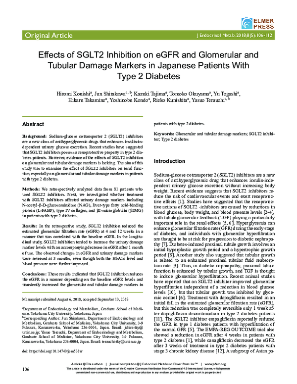 (PDF) Effects of SGLT2 Inhibition on eGFR and Glomerular and Tubular ...