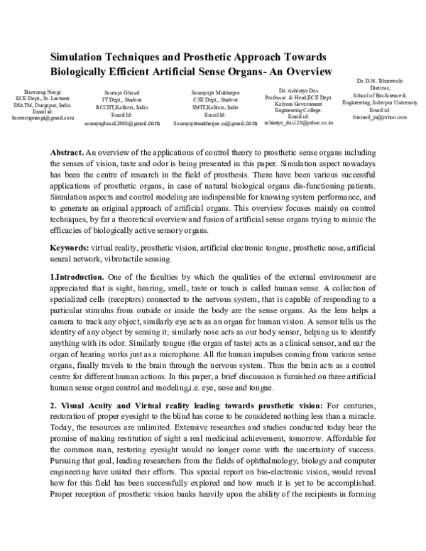 (PDF) Simulation Techniques and Prosthetic Approach Towards ...