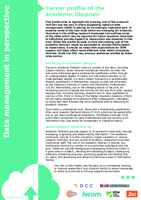 Pdf Career Profile Of The Academic Librarian