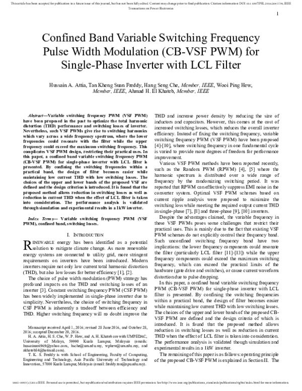 (PDF) Confined Band Variable Switching Frequency Pulse Width Modulation ...