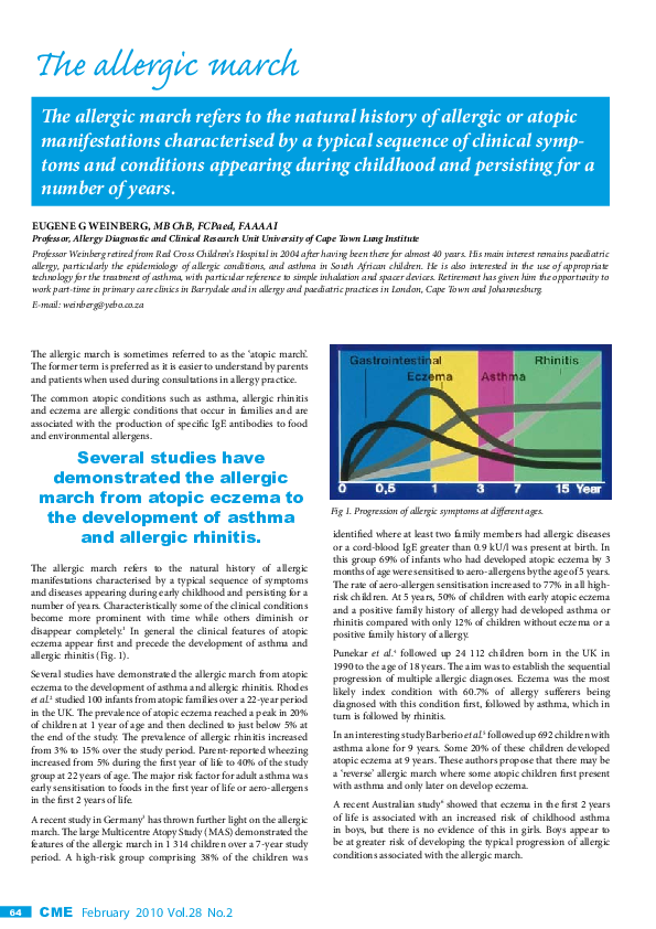 (PDF) The allergic march The allergic march refers to the natural ...