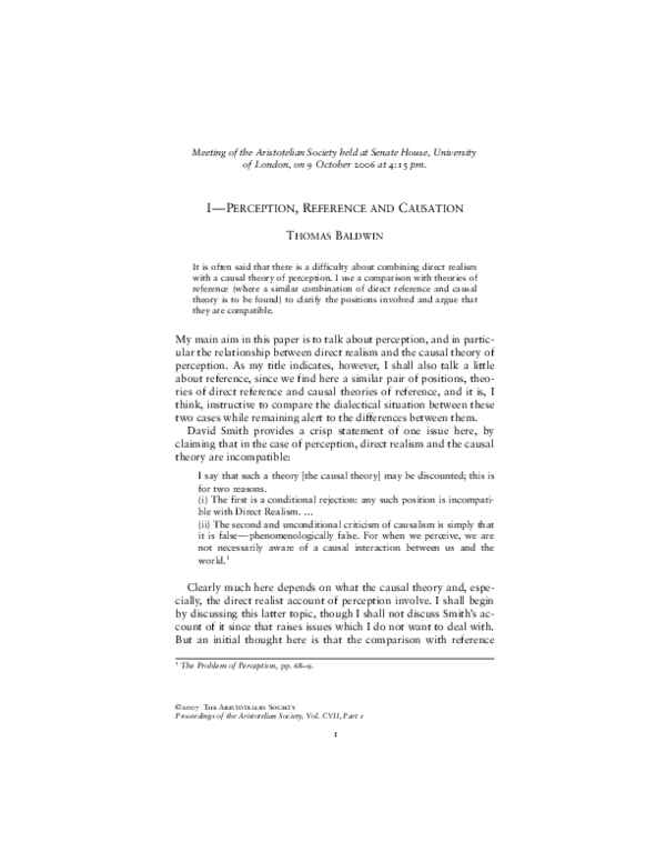(PDF) I?Perception, Reference and Causation