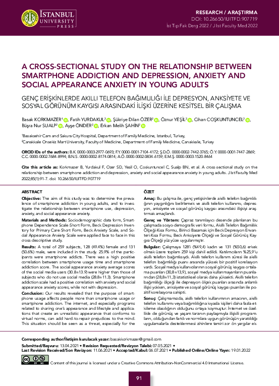 (PDF) A Cross-Sectional Study on the Relationship Between Smartphone ...