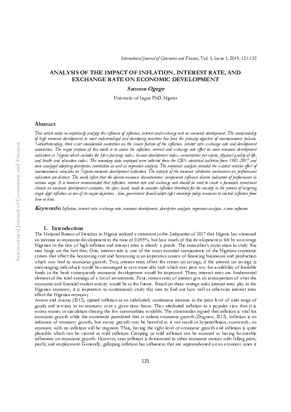 (PDF) Analysis of the Impact of Inflation, Interest Rate and Exchange ...