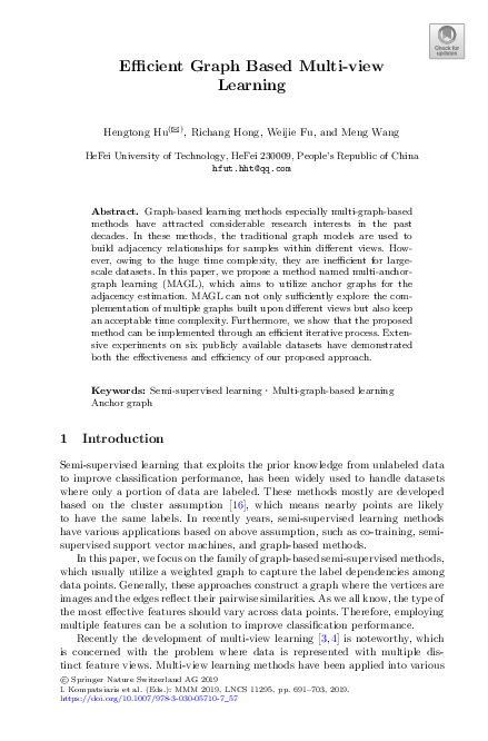 (PDF) Efficient Graph Based Multi-view Learning