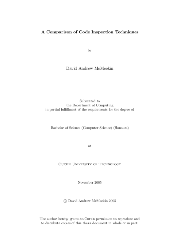 (PDF) A comparison of code inspection techniques