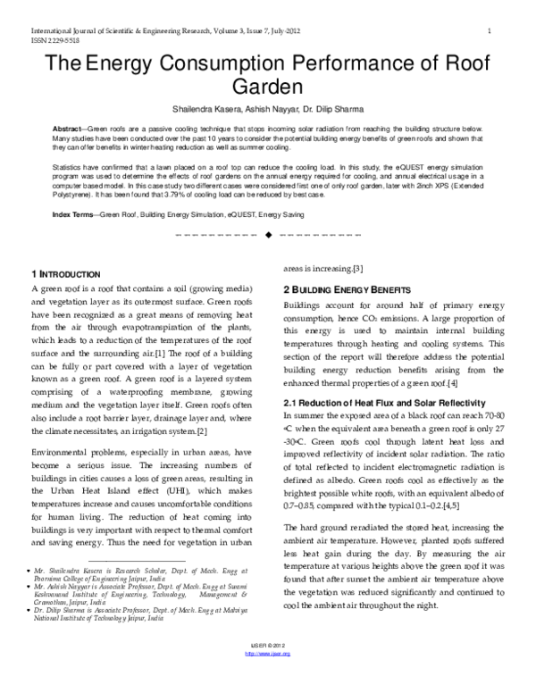 (PDF) The Energy Consumption Performance of Roof Garden Ashish Nayyar