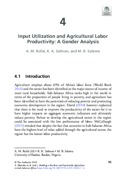 (PDF) Building a Resilient and Sustainable Agriculture in Sub-Saharan ...
