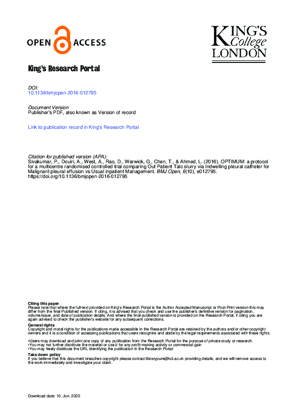 (PDF) OPTIMUM: a protocol for a multicentre randomised controlled trial ...