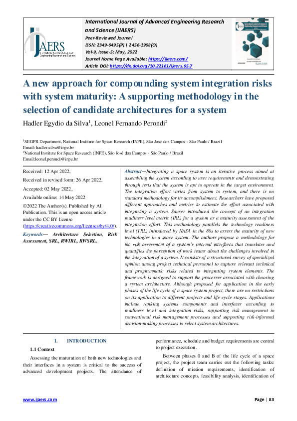 (PDF) A new approach for compounding system integration risks with ...