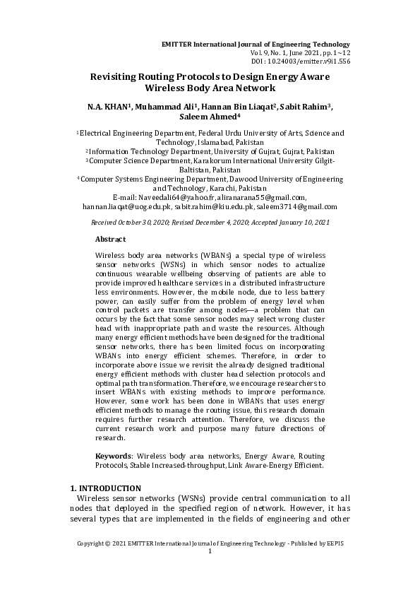 (PDF) Revisiting Routing Protocols to Design Energy Aware Wireless Body ...