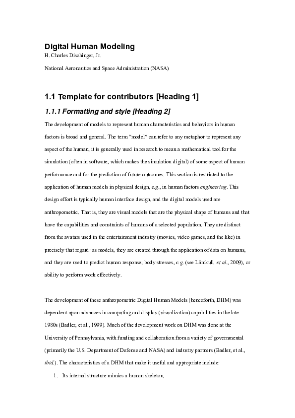 (PDF) Digital Human Modeling
