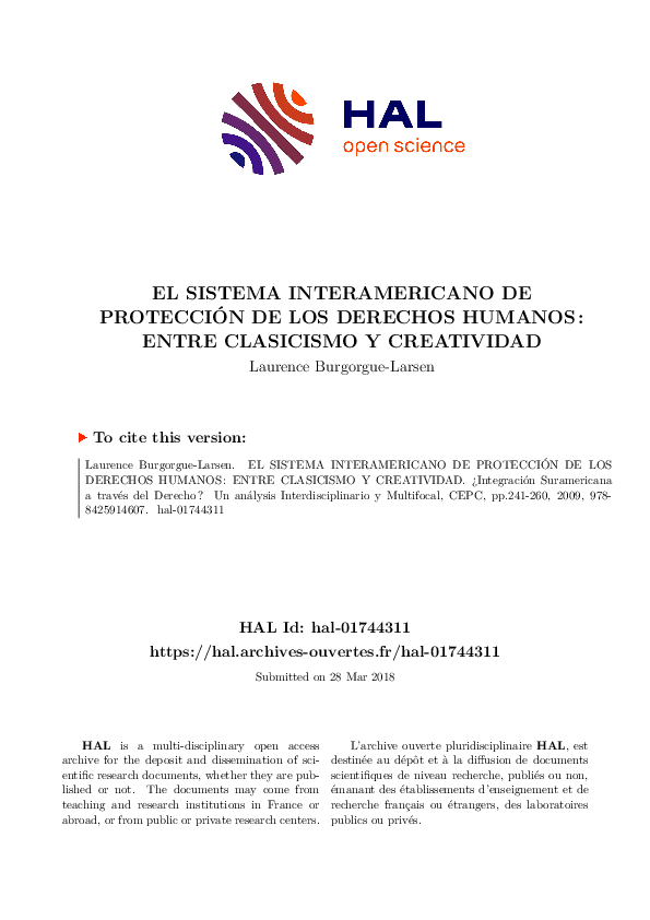 (PDF) El Sistema Interamericano De Protección De Los Derechos Humanos ...