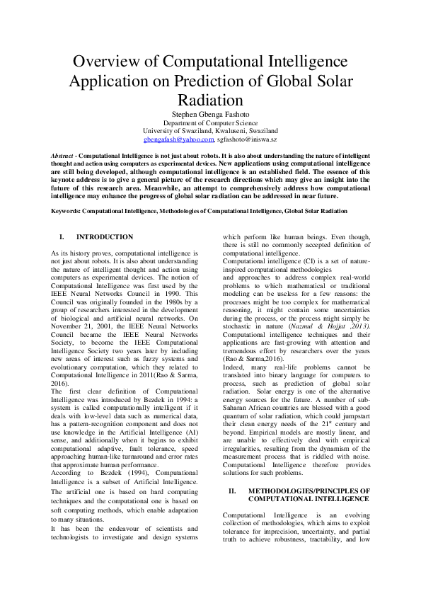 (PDF) Overview of computational intelligence application on prediction ...
