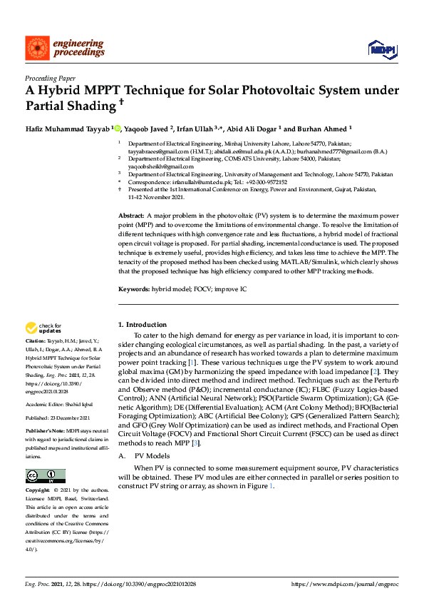 (PDF) A Hybrid MPPT Technique for Solar Photovoltaic System under ...