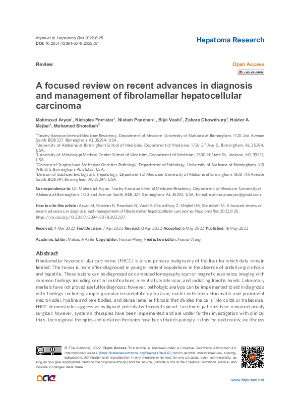 (PDF) A focused review on recent advances in diagnosis and management ...