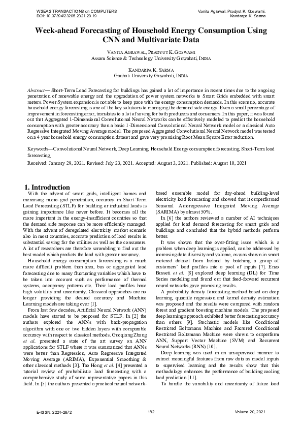 (PDF) Week-ahead Forecasting of Household Energy Consumption Using CNN ...