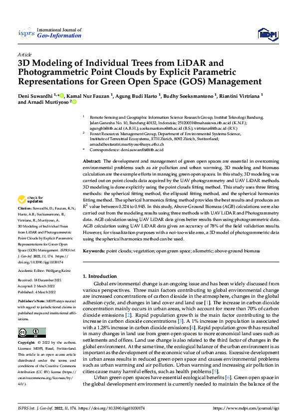 (PDF) 3D Modeling of Individual Trees from LiDAR and Photogrammetric ...