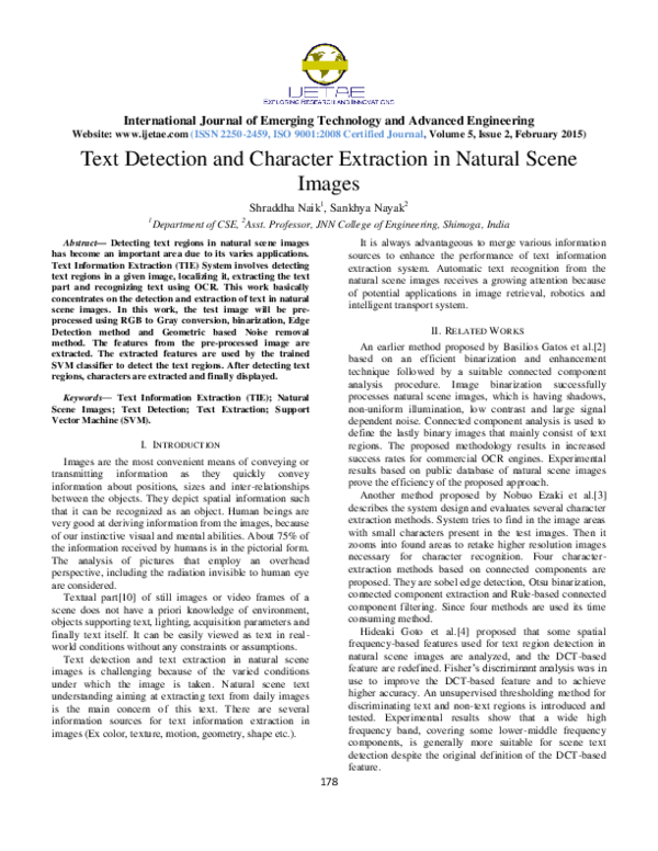 (PDF) Text Detection and Character Extraction in Natural Scene Images