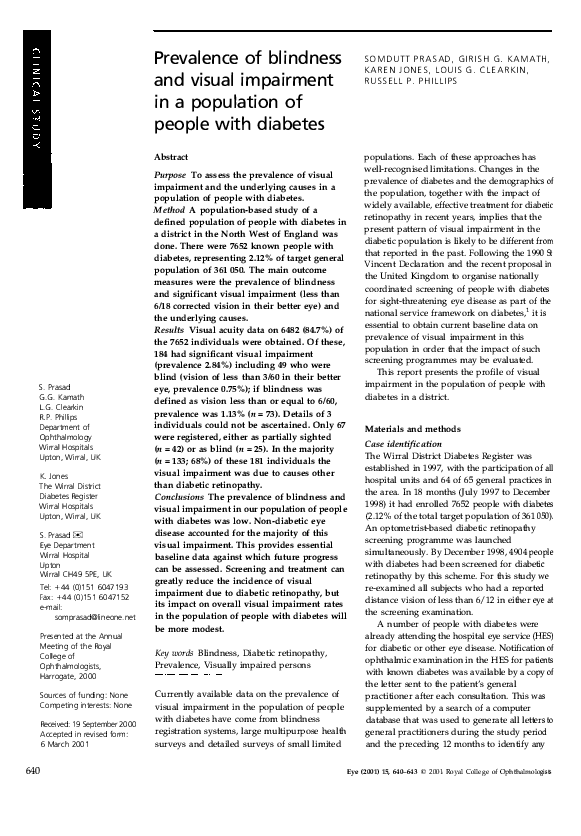 (PDF) Prevalence of blindness and visual impairment in a population of ...