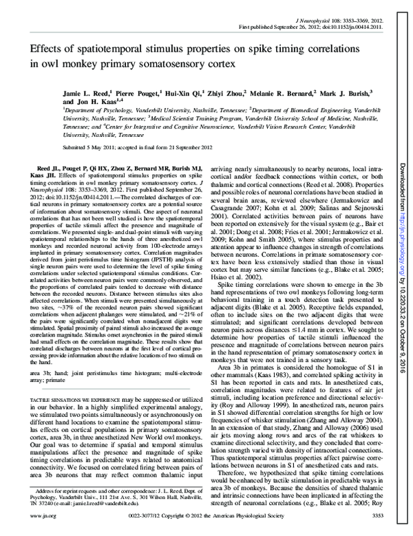 (PDF) Effects of spatiotemporal stimulus properties on spike timing ...