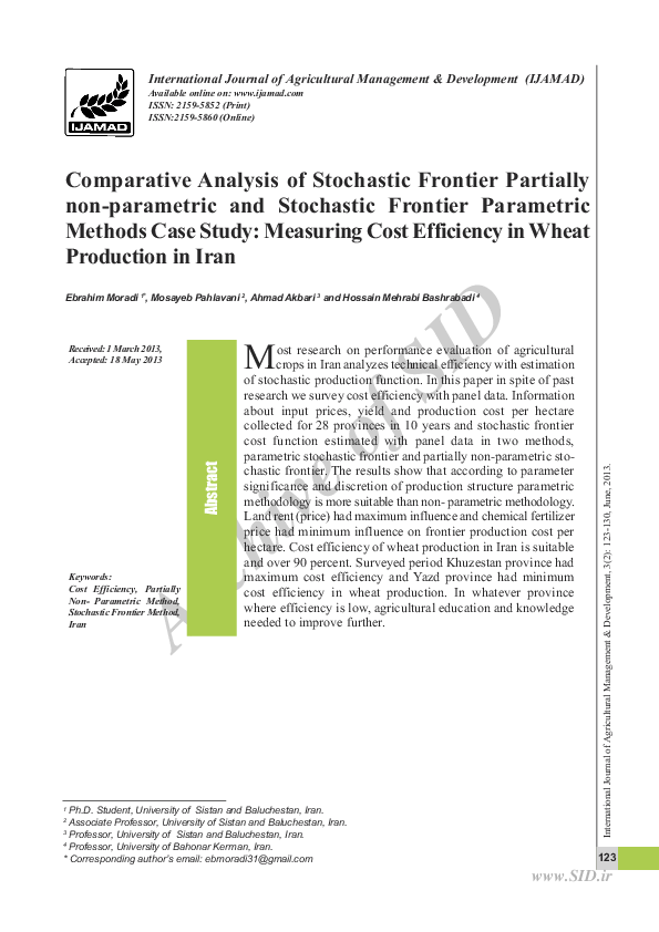 (PDF) Comparative Analysis of Stochastic Frontier Partially non ...