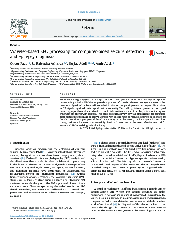 (PDF) Wavelet-based EEG processing for computer-aided seizure detection ...