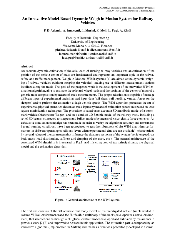 (PDF) An Innovative Model-Based Dynamic Weigh in Motion System for Railway