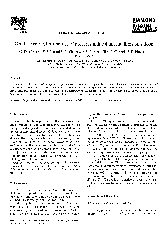 (PDF) On the electrical properties of polycrystalline diamond films on ...