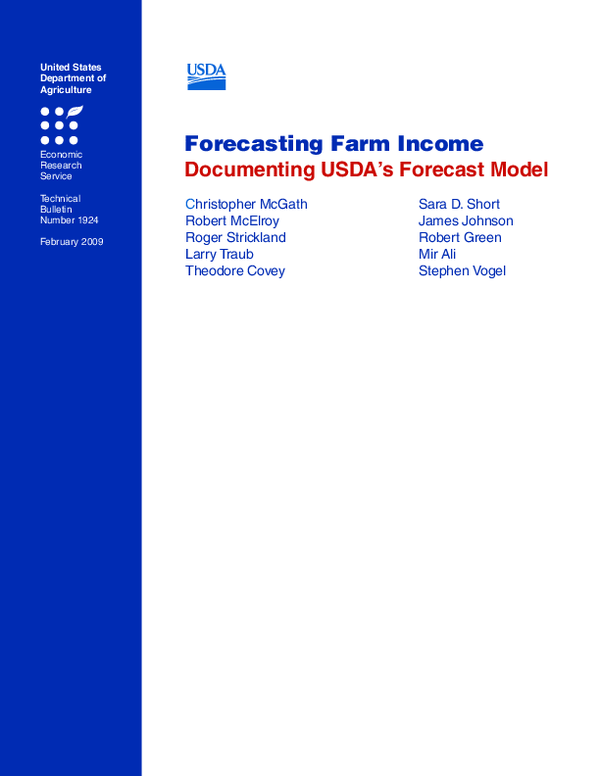 (PDF) Forecasting Farm Income: Documenting USDA's Forecast Model ...