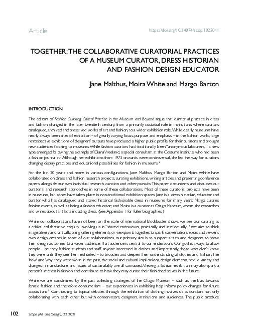 (PDF) Together: The collaborative curatorial practices of a museum ...
