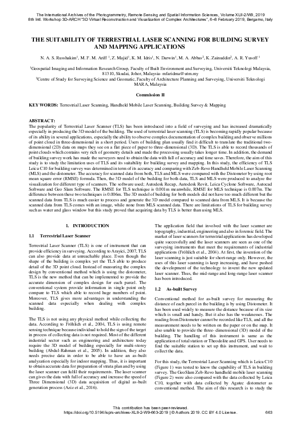 (PDF) The Suitability of Terrestrial Laser Scanning for Building Survey ...