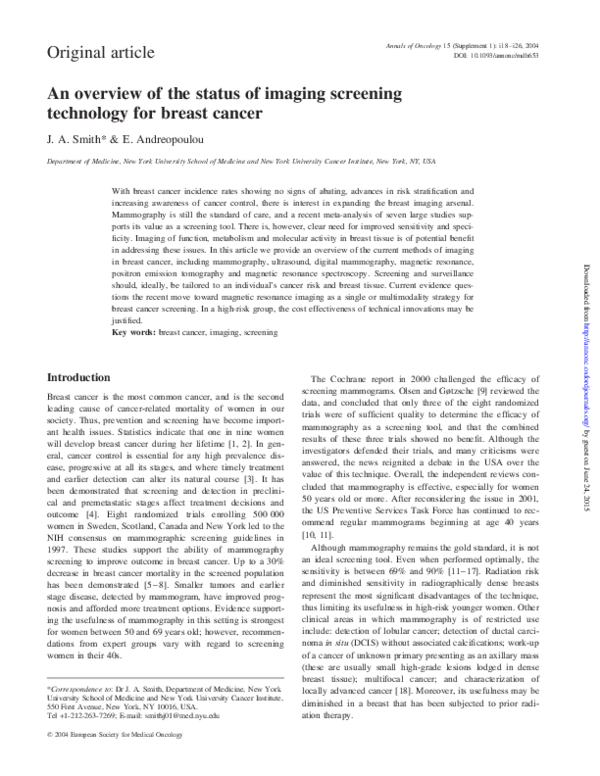 (PDF) An overview of the status of imaging screening technology for ...