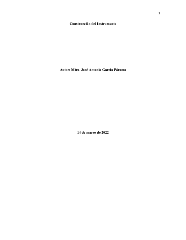 Construcción de instrumento