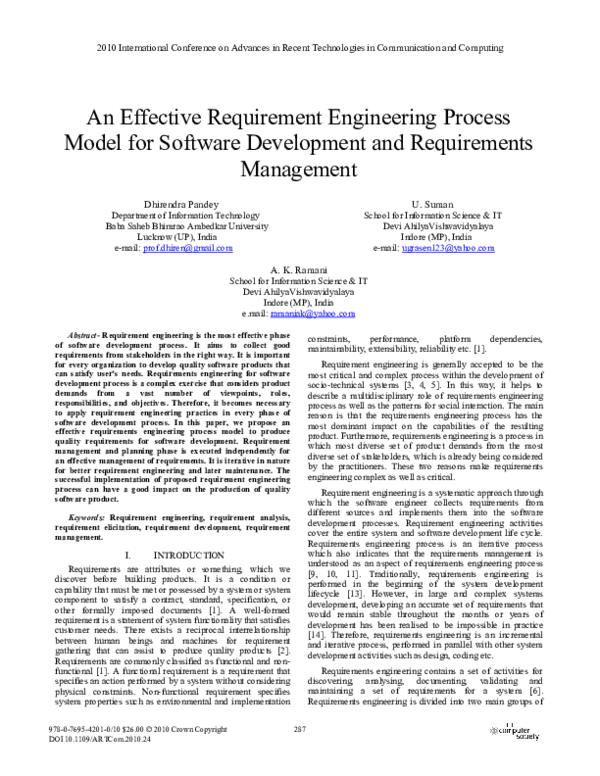 (PDF) An Effective Requirement Engineering Process Model for Software ...