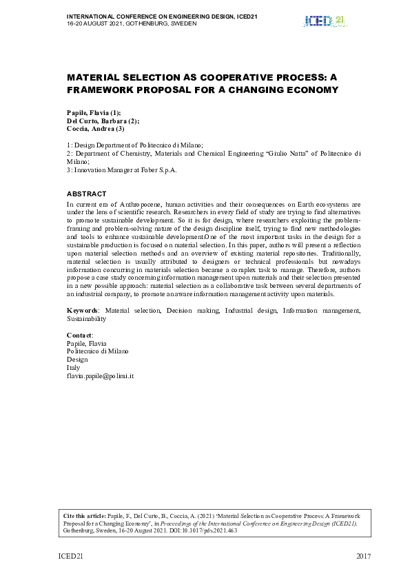 (PDF) Material Selection as Cooperative Process: A Framework Proposal ...