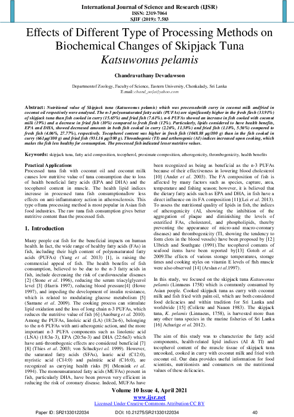 (PDF) Effects of Different Type of Processing Methods on Biochemical ...