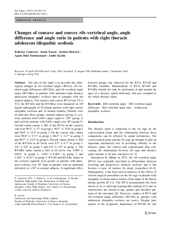 (PDF) Changes of concave and convex rib–vertebral angle, angle ...