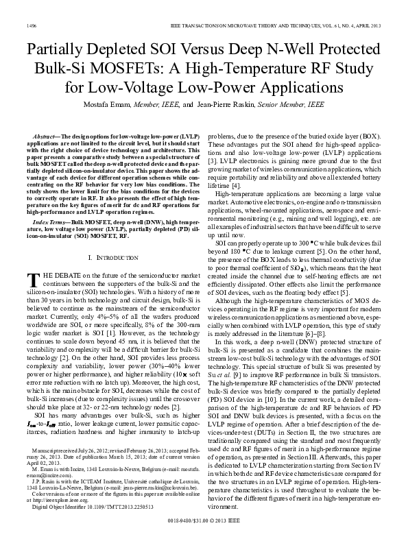 (PDF) Partially Depleted SOI Versus Deep N-Well Protected Bulk-Si ...
