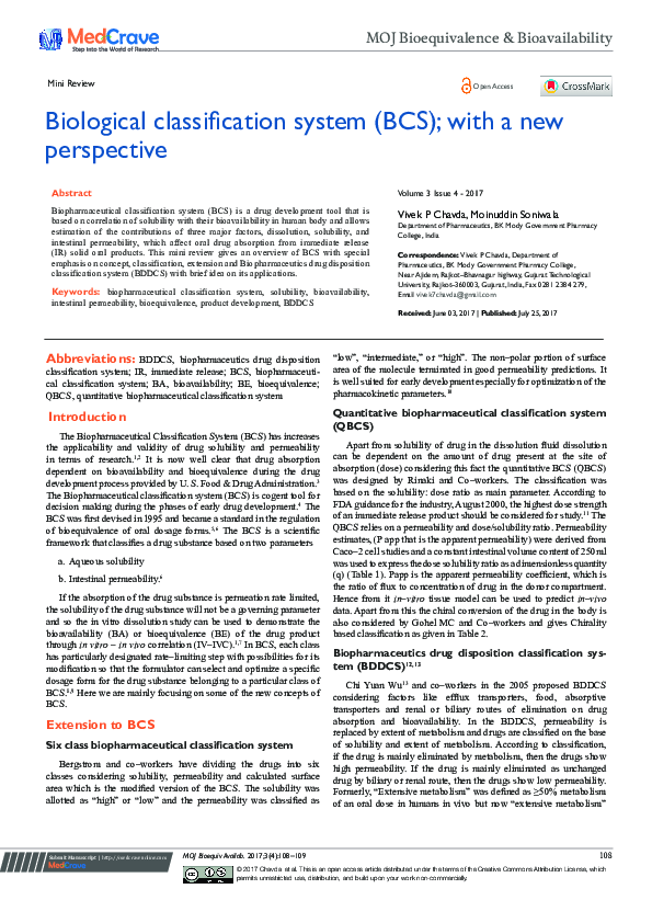 (PDF) Biological Classification System (BCS); with a New Perspective
