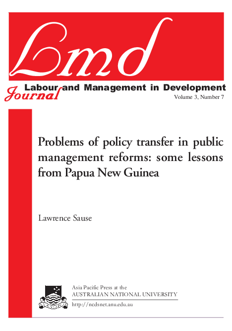 (PDF) Problems of policy transfer in public management reforms: some ...