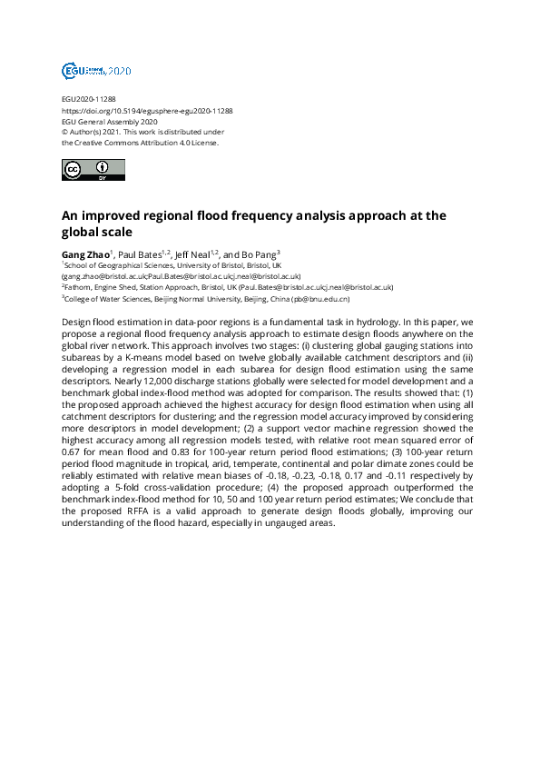 (PDF) An improved regional flood frequency analysis approach at the ...