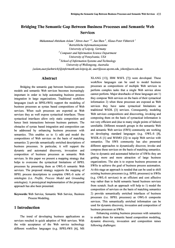(PDF) Bridging the Semantic Gap between Business Processes and Semantic ...